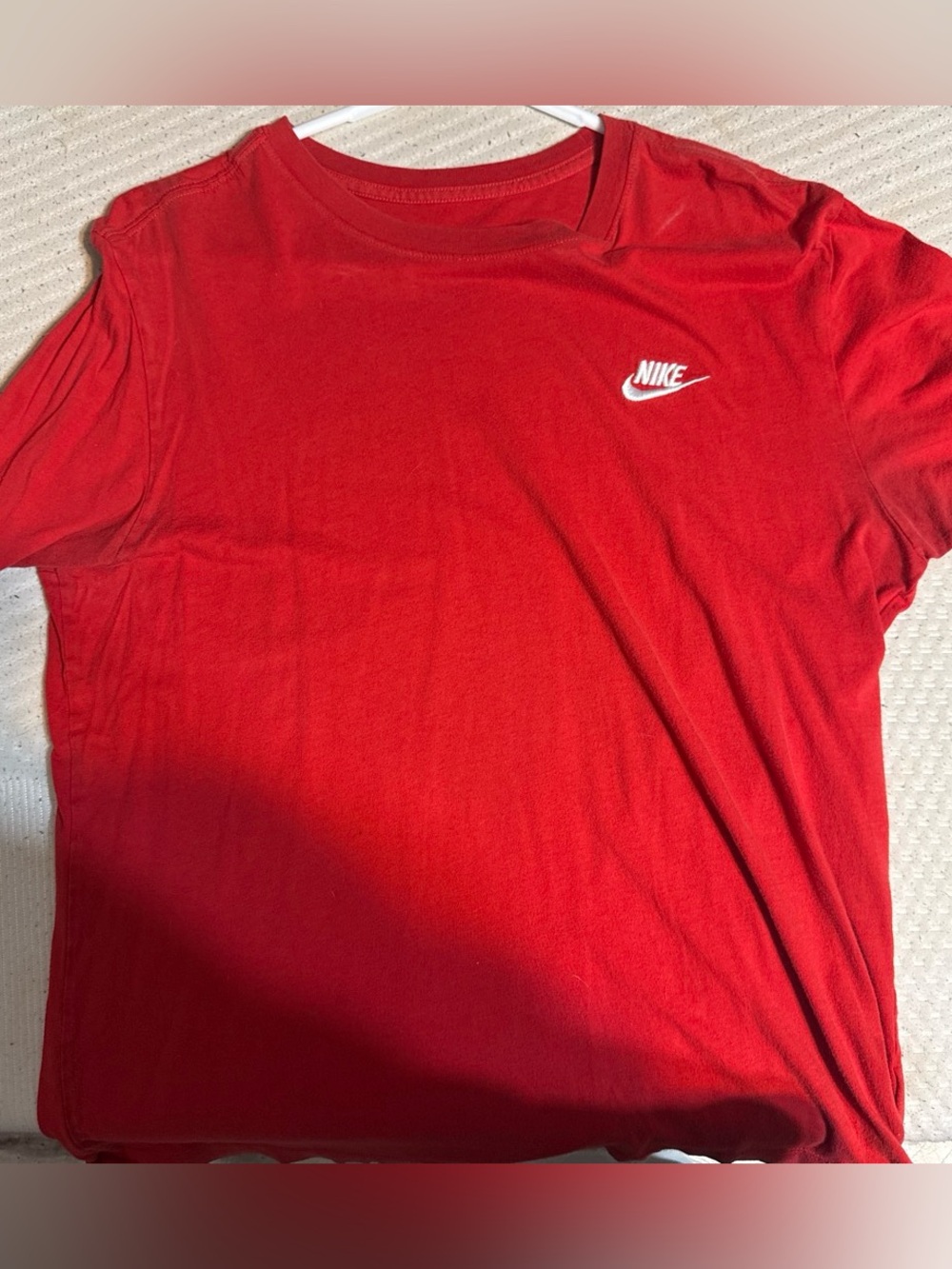 Nike Red Crewneck Tee with White Logo